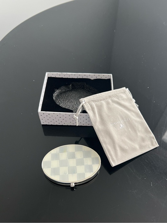 MacKenzie-Childs Accessories - MacKenzie-Childs Compact Mirror Sterling Check Silver Plated